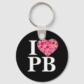 Pickleball Gevuld Hart Roze en Rood I Hart PB Sleutelhanger (Voorkant)