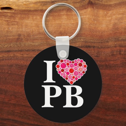 Pickleball Gevuld Hart Roze en Rood I Hart PB Sleutelhanger (Achterkant)