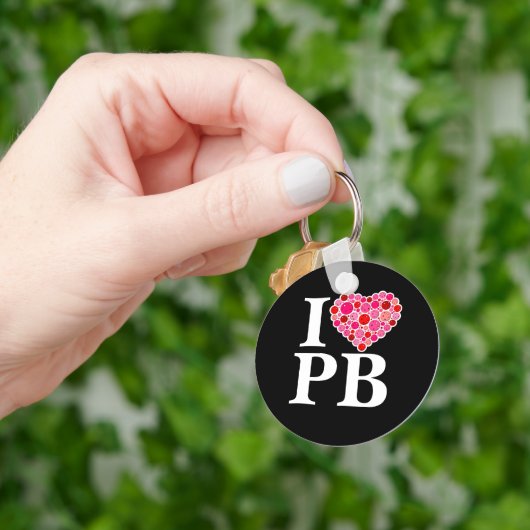 Pickleball Gevuld Hart Roze en Rood I Hart PB Sleutelhanger (Hand)