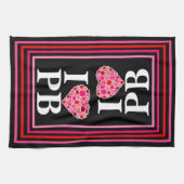 Pickleball Gevuld Hart Roze en Rood I Hart PB Theedoek (Horizontaal)