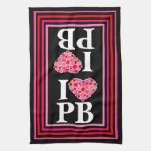 Pickleball Gevuld Hart Roze en Rood I Hart PB Theedoek (Verticaal)