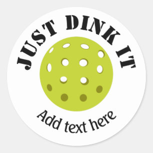 Pickleball, gewoon gooien, persoonlijk ronde sticker