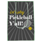 Pickleball Gift Bag Let's Play Pickleball Party Medium Cadeauzakje (Achterkant)