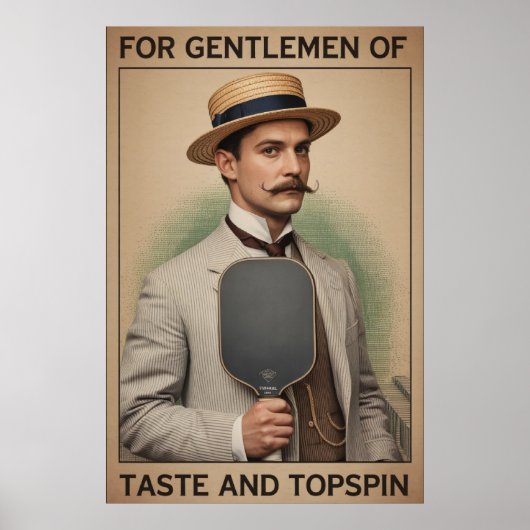 Pickleball Gift For Gentlemen Of Taste And Topspin Poster (Voorkant)