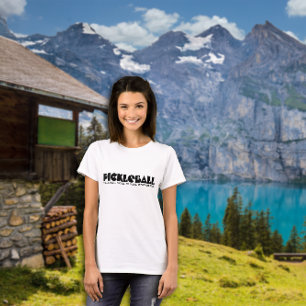 Pickleball Gift: Grappige zwarte slogan T-shirt