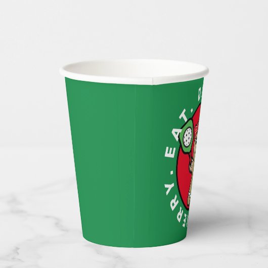 Pickleball Gingerbread meisje aangepaste tekst Pap Papieren Bekers (Rechts)