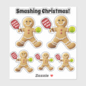 Pickleball Gingerbread Slam Sticker (Vel)