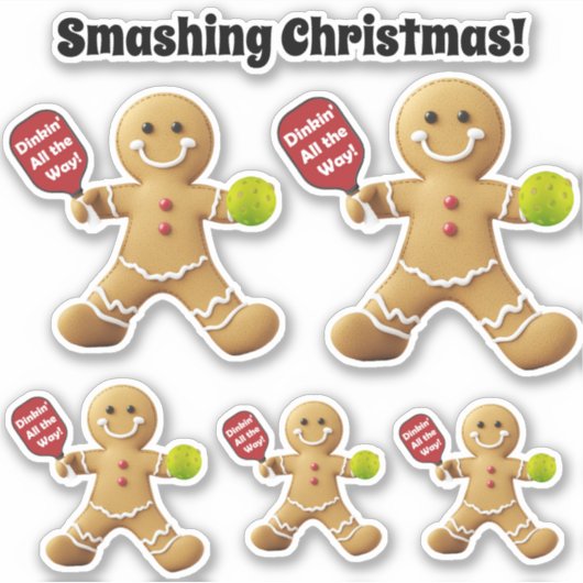 Pickleball Gingerbread Slam Sticker (Voorkant)