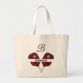 Pickleball Glam Glit Custom Monogram Name Grote Tote Bag (Voorkant)