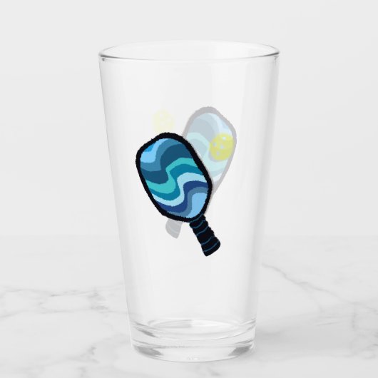 Pickleball glas mok beker tumbler cadeau (Voorkant)
