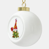 Pickleball Gnome-kerstboom Keramische Bal Ornament (Rechts)