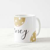 Pickleball Gold Chic Nom personnalisé Mug (Devant droit)