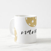 Pickleball Gold Chic Nom personnalisé Mug (Devant gauche)