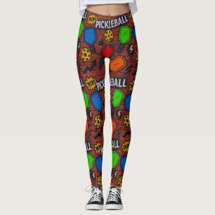Pickleball Graffiti Art Burst Vrouwen Leggings