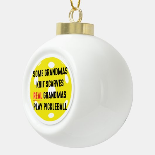Pickleball Grandma Keramische Bal Ornament (Rechts)