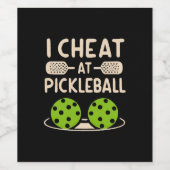 Pickleball Grappig Wijn Etiket (Enkel label)