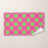 Pickleball Green Pickleballs Pois Hot rose (Serviette à main)