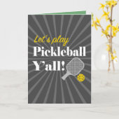 Pickleball Greeting Cards Pickleball Party Kaart (Gele Bloem)