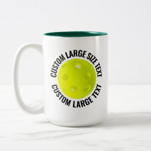 Pickleball & Grote Tekst HUNTER GROEN 425g Custom Tweekleurige Koffiemok