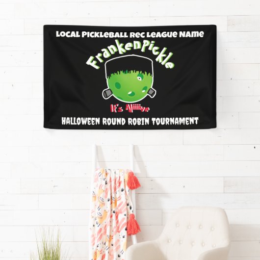 Pickleball Halloween - FrankenPickle - Het is live Spandoek (Insitu)