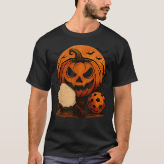 Pickleball Halloween Griezelig Seizoen Pompoen T-shirt