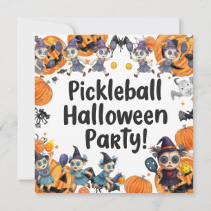 Pickleball Halloween Party Kaart