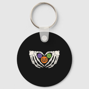 Pickleball Halloween Skeleton Hands Love Heart Pum Sleutelhanger