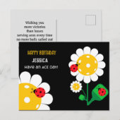 Pickleball Happy Birthday Black Kaart (Voorkant / Achterkant)