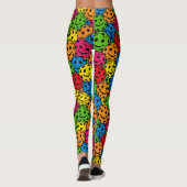 Pickleball Happy Retro Smiley Leggings Motifs (Dos)