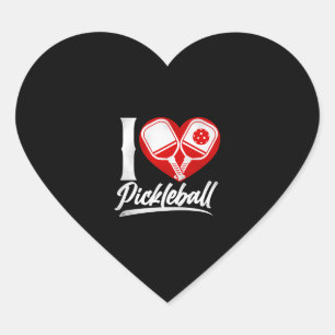 Pickleball Hart Ik hou van Pickleball Sticker