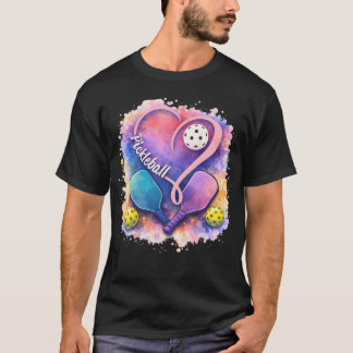 Pickleball Hart Kleurrijk Paddle En Bal Voor T-shirt