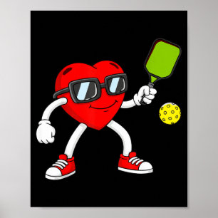 Pickleball hart valentijnsdag schattige liefde  poster