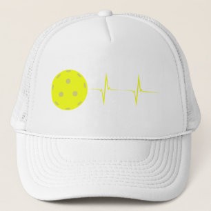 Pickleball Heartbeat Baseball Hat - Geel Trucker Pet