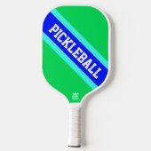 PICKLEBALL Heldergroen Royal Blue Racing Stripes Pickleball Paddle (Achterkant)