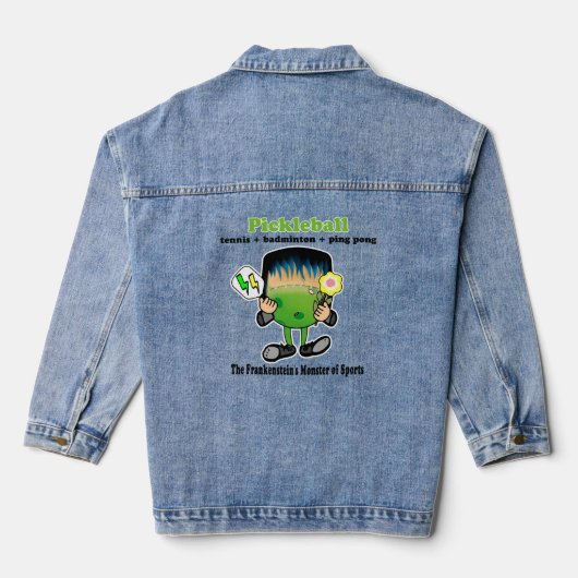 Pickleball - het monster van sport van Frankenstei Denim Jacket (Achterkant)