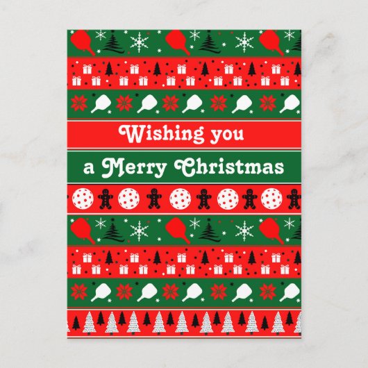 Pickleball Holiday Cheer Feestdagenkaart (Voorkant)