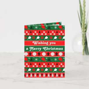 Pickleball Holiday Cheer Kaart