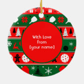 Pickleball Holiday Cheer Keramisch Ornament (Achterkant)