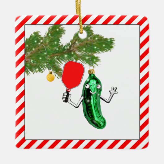 Pickleball Holiday Gift 2022 Keramisch Ornament (Voorkant)