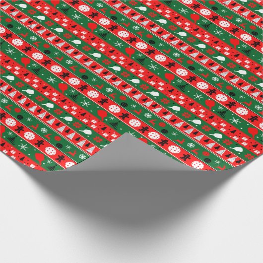 Pickleball Holiday Hustle Cadeaupapier (Hoek)