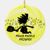 Pickleball Holiday keramisch sieraad Keramisch Ornament (Achterkant)