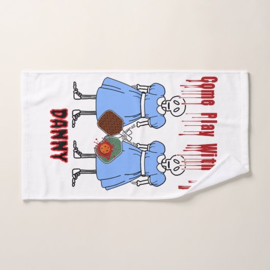 Pickleball Horror Twins Come Play with Us  (Serviette à main)
