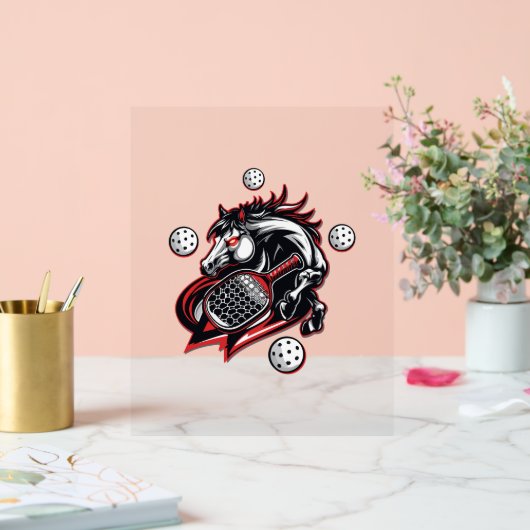 Pickleball Horse Lover Acryl Bord (Huwelijk)