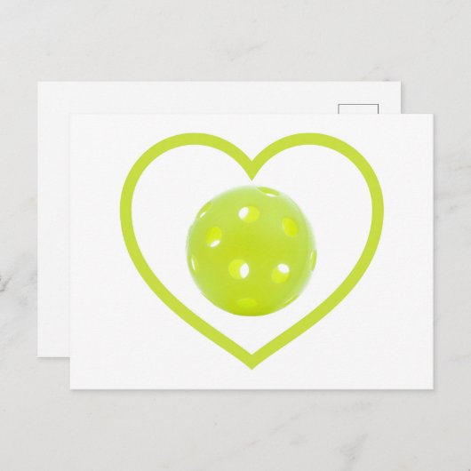 pickleball houdt van gele pickbal briefkaart (Voorkant / Achterkant)