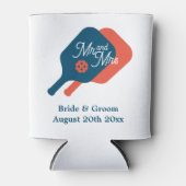 Pickleball huwelijksblik koeler. Leuke drankhouder Blikjeskoeler (Voorkant)