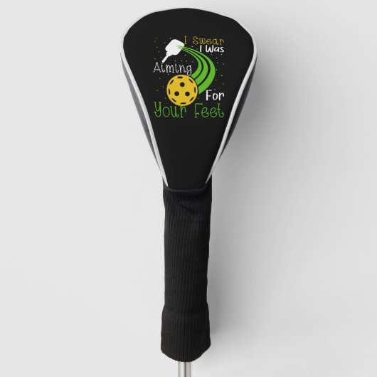 Pickleball Ik zweer dat ik op je voeten richtte Golfheadcover (Voorkant)