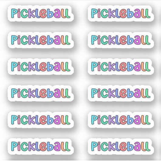 Pickleball in kleurrijke Sticker Blad/Sticker Pack (Voorkant)