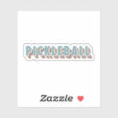 Pickleball in kleurrijke veelkleurige retro typogr sticker (Vel)