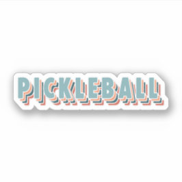 Pickleball in kleurrijke veelkleurige retro typogr sticker