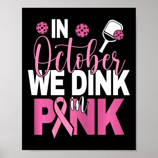 Pickleball - In oktober drinken we in roze Poster (Voorkant)